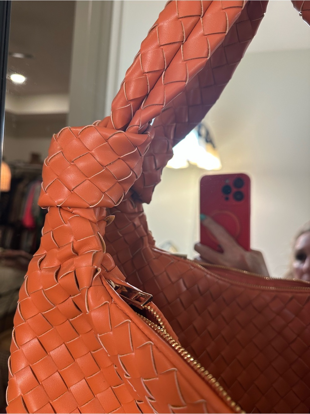 a new day Woven Hobo Tote in Burnt Orange - Picture 8 of 9